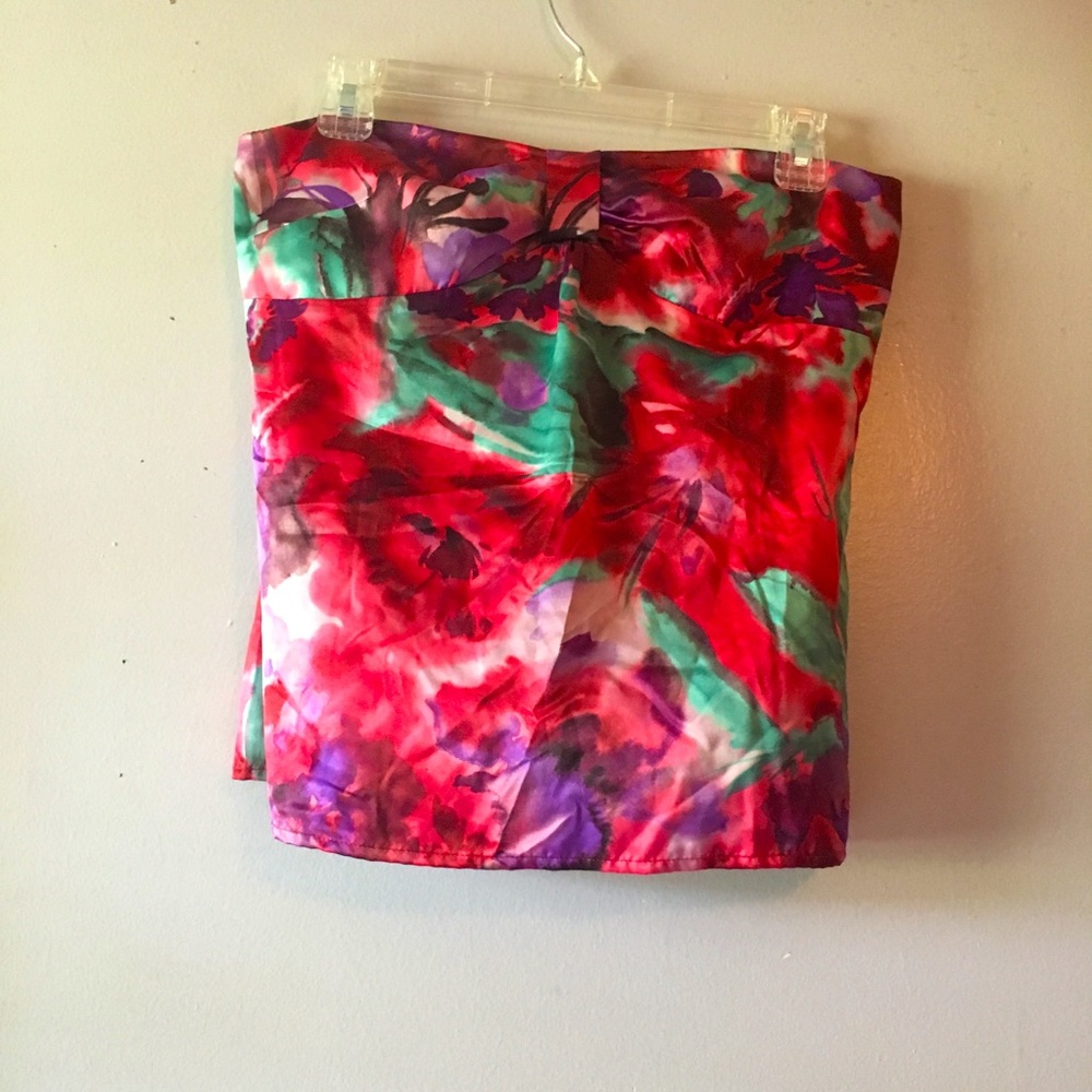 COPY - Ann Taylor Loft Tropical Floral Strapless Top